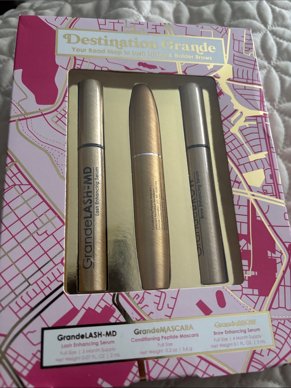 Grande Lash & Brow Set — Hot Pink and Gold Packaging